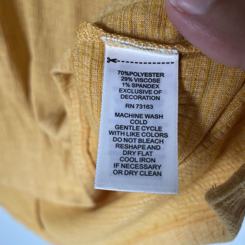 Cable & Gauge Woman Flowy Blouse Top Boho Embroidered Cap Sleeve Yellow Size 3X - Picture 10 of 13